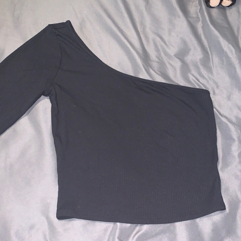 One sleeve black crop top NWT from Garage